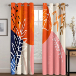 Boho Moodne Disain Abstraktne Kunst Geomeetriline Leht P&auml;ike 2 t&uuml;kki Tasuta Kohaletoimetamine &Otilde;huke Aknakardin Elutuppa Magamistuppa Kodu Dekoratsioon 100W130H(CM)40x51in&Grommet Top helehall v&auml;rv