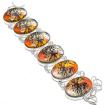 Natural Dichroic Glass Gemstone Handmade 925 Sterling Silver Bracelet7-8 t3q57