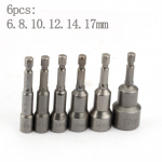 65 mm pikkus elektrilise j&otilde;uga magnetkruvikeeraja Mutrikeeraja komplekt, l&ouml;&ouml;k, 1/4 kuuskantvarre meetrilise mutriv&otilde;tme pesa otsik Crv 6-24 mm