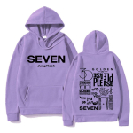 JungKook Seven Huppar Naistele Harajuku Seistes Sinu k&otilde;rval Hupparid Unisex S&uuml;gis Talv Vintage Seven Dressipluusid Korea M pink
