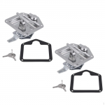 2 tk matkaauto haagise t&ouml;&ouml;riistakasti lukku kahe v&otilde;tmega 12,5x12,2 cm roostevaba teras