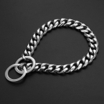 15 mm tugevast metallist koeraketi kaelarihm, roostevabast terasest lemmikloomade treenimiseks m&otilde;eldud kaelarihm suurele koerale Pitbull Bulldog h&otilde;bedane kuldne n&auml;ituserihm 14inch (35cm) -15MM h&otilde;be