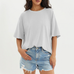 Naiste moodne vabaaja kolmepoolsete varrukatega mustjas kaelusega topp L sinine