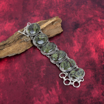 Draakoniveri jaspis k&auml;ev&otilde;ru, Looduslik v&auml;&auml;riskivi 925 prooviga t&auml;is h&otilde;be k&auml;ev&otilde;ru, K&auml;sitsi valmistatud ehted, Aastap&auml;eva ja s&uuml;nnip&auml;eva kingitus naisele Adjustable With 8 Inches roheline