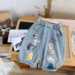 Baby Graffiti Denim Shorts Poiste k&auml;rbitud p&uuml;ksid Laste pehmed teksad suvep&uuml;ksid 80 sinine