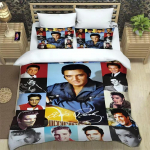 E-Elvis Presley Retro tr&uuml;kiga Voodipesukomplektid peen tarvikute komplekt tekikott voodikate komplekt voodipesukomplekt luksuslik s&uuml;nnip&auml;evakingitus AU Single 140x210cm