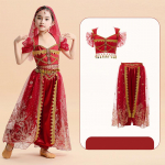 Halloweeni printsessikleit Uus Jasmiini printsess Aladin Jumalik lamp Laste komplekt India tantsu t&uuml;druku esinemiskleit S(100-110)