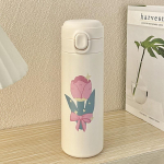 Roostevabast terasest termokruus lilled isoleeritud pudel veepudel v&auml;lispordiks lekkekindlad vaakumpudelid reisiveepudel 420ml (7.5x7.5x20cm)