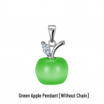 Klassikaline Kassisilma &Otilde;una Ripats Kaelakee Platinaga Kaetud H&otilde;bedaga, Roosa Kristalliga ja Kuukiviga diamond pendant [without chain] roheline