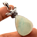 Amazonite Gemstone Handmade Ethnic Anniversary Gift Jewelry Pendant 2.3 h0i41