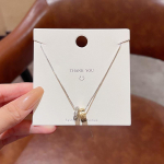 Korea p&auml;rlikee naistele &ndash; elegantne titaanist terasest rangluu kett armastuse disainiga