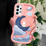 V&auml;rvitud mustriga Big Wave Edge pehmest silikoonmaterjalist Macaron telefoni&uuml;mbris, p&otilde;rutuskindel kaitsev kummist korpus Samsung Xiaomi Poco Redmi jaoks Samsung A73 5G must