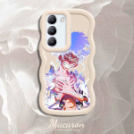 V&auml;rvitud muster Big Wave Edge pehme silikoon materjal Macaron telefoni &uuml;mbris p&otilde;rutuskindel kaitsev kummist korpus OnePlus Vivo Motorola Moto jaoks Vivo Y22S valge