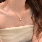 Ins Shell Love Heart Ripats Kaelakee Lihtne Kuldne V&auml;rv Clavicle Chain Kaelakee Naistele Naiste Ehted Kingitus kuld
