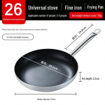 Mittenakkuva suur praepann kodus, hotellis ja &auml;riliseks kasutamiseks &ndash; induktsiooni ja gaasiga &uuml;hilduv Steel handle 26cm