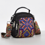 Etnilised tikandid Naiste Crossbody kott v&auml;ike kandiline kott Oxford nailonkangast neljakihiline rihmaga &otilde;lakott ema v&auml;ike riidest kott sinine