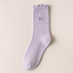 Naiste pillivabad tikitud lipsuga kesktoruga pitsist puuvillased sokid - hingav s&uuml;gisene stiil One Size roheline