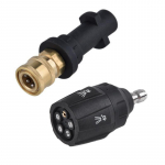 5 in 1 Rotating Turbo Adjustable Nozzle Tip and 1/4'' Quick Connect Fitting Pressure Washer Gun Adapter for Karcher K2 K3 must