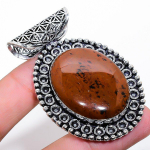 Mahogany Obsidian Handmade 925 Sterling Silver Jewelry Pendant 2.36 t6b74
