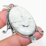 Howlite Jasper, White Topaz 925 Sterling Silver Jewelry Pendant 2.44 f2s98