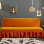 Elastne Samet Futon Diivanvoodi Kate K&auml;etugedeta Paks Pl&uuml;&uuml;s Diivanikate &Auml;&auml;risega Diivanikate Diivanikate M&ouml;&ouml;blikaitse 1 tk S 120-140cm