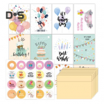 24 tk. s&uuml;nnip&auml;evakaardid Erinevad s&uuml;nnip&auml;eva&otilde;nnitluskaardid &uuml;mbrike ja kleebistega lastele ja t&auml;iskasvanutele Sets