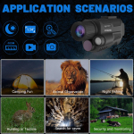 Digitaalne &ouml;ise n&auml;gemise infrapuna monokulaarne HD-teleskoop, pikamaa pimedas jaht 9001 must