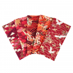 Jaapani stiilis lilleline puuvillakanga komplekt: 5 v&auml;rvi patchwork k&auml;sit&ouml;&ouml;projektide jaoks