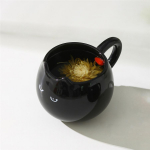 Must kassipoeg kohvikruus kontorikeraamika veekruus loominguline k&auml;sitsi maalitud hommikus&ouml;&ouml;gipiima lille teekruusid kodu magamistoa veekruus 380ml must