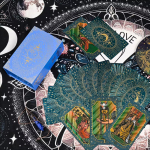 Blue Moon Smith Veekindlad Kuldse Fooliumiga Tarokaardid - Ennustamisdekk Metallikviimistlusega, M&uuml;stiline Disain 12*7cm 78 Kaarti