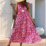 Naistemood suvise kevadise Bohemia printiga varrukateta V-kaelusega vabaajakleidid L