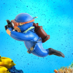 Akvaariumi Lauaarvuti V&auml;ike Kalaakvaariumi Dekoratsioon Kaunistus Sukelduja Ujuv Loominguline PVC Nukk One Size sinine