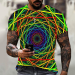 Vertigo Hypnosis 3D prindiga T-s&auml;rk Meeste ja naiste moodne T-s&auml;rk Suvine vabaaja l&uuml;hikeste varrukatega abstraktne s&auml;rk S