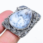 Dendrite Opal Handmade 925 Sterling Silver Jewelry Ring Size 8 r2s87