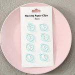 8 tk/komplekt Loominguline disain Roosa v&auml;rv Kirjaklamber Kassipoeg S&uuml;da Vibu Kuju Suupistete tihend Fotokaardi pakendi n&ouml;&ouml;pn&otilde;el Armas j&auml;rjehoidja sakk