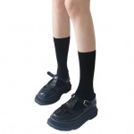 T&uuml;drukute p&otilde;lvikud Keskkooli vormisokid &Otilde;mblusteta Pikad Sokid Hingavad &Otilde;hukesed Kortsus Sokid 22cm must