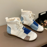 2024. aasta uued sandaalid naiste suveks m&otilde;eldud retro mitmek&uuml;lgse v&otilde;rguga &otilde;&otilde;nsa hingav peapael Paksu tallaga vabaaja v&auml;lir&otilde;ivaste k&otilde;rged sandaalid 35 valge