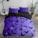 Lendavad nahkhiired Tekikate Halloween Voodipesu Komplekt 3D Prindid N&otilde;iakunst Tekikate Kate 2/3 tk 135x200cm