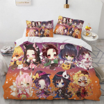 Kuumad Kamado Nezuko Voodipesukomplektid Anime Demon Slayer Voodikate Teismelistele T&uuml;drukutele Moodne Twin Single Queen King T&auml;issuurus Tekikott AU Double 180x210cm