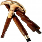 Antiikstiilis Viktoriaanlik Vanaaegne Disainer Messingist K&auml;epidemega Kepp Puidust Jalutuskepp M aero