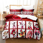 3D Prinditud Hazbin Hoteli Voodipesukomplekt &Uuml;hekohaline Kaksik T&auml;issuuruses Kuninganna Kuningas Suuruses Voodikomplekt T&auml;iskasvanud Laps Magamistuba Tekikotikomplektid EU Double(200x200cm)