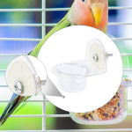Parrot Feeder Bird Food Bowl Acrylic Feeding Easy to Clean Clear Station Water Drinker