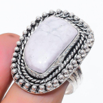 Natural Moonstone Gemstone 925 Sterling Silver Jewelry Ring Size 10 r1p51