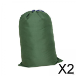 2xLaundry Bag with Drawstring Durable Machine Washable Dirty Clothes Organizer green 48cmx80cm