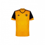 Adidas Wolverhampton Wanderers FC kodus&auml;rk l&uuml;hikeste varrukatega V-kaelusega 20/21 hooajaks Meeste spordis&auml;rk Must Kollane FJ4503 XS