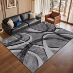 Klassikalise elutoa kaunistusvaip Mustust h&uuml;lgav ja kergesti hooldatav vaip Suure pindalaga vaip 80*120cm gray