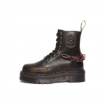 dr. Martens Warner Bros. X Jadoni seeria nahast &uuml;marotsalised paeladega mugavad l&uuml;hikesed Martin saapad 5cm Unisex saapad Tumehall-pruun 31746302 36
