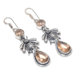 Natural Morganite Gemstone Handmade 925 Sterling Silver Earring 2.56 l2d63