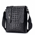 Meeste Krokodillitr&uuml;kiga &Uuml;he&otilde;laline Kott, Retro Ehtne Nahast Meeste Crossbody Kott must