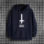 Linnastiil Hip Hop Kapuutsiga Dressipluus Meeste Trendikas Vabaaja Pullover Saatan P&ouml;&ouml;ratud Rist 666 S&uuml;mbol Streetwear Kapuutsikad Meestele S